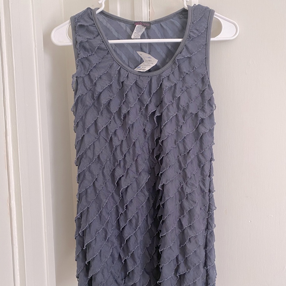 Grey Ruffle Tank Top